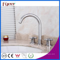 Fyeer Goose Neck 3 Hole Bathroom Widespread Basin Faucet